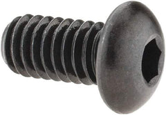 Made in USA - 5/16-18 UNC Hex Socket Drive, Button Screw - Alloy Steel, Black Oxide Finish, Fully Threaded, 5/8" Length Under Head - Makers Industrial Supply