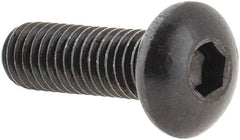 Made in USA - #10-32 UNF Hex Socket Drive, Button Screw - Alloy Steel, Black Oxide Finish, Fully Threaded, 5/8" Length Under Head - Makers Industrial Supply