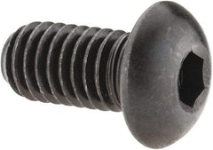 Made in USA - 3/8-16 UNC Hex Socket Drive, Button Screw - Alloy Steel, Black Oxide Finish, Fully Threaded, 3/4" Length Under Head - Makers Industrial Supply