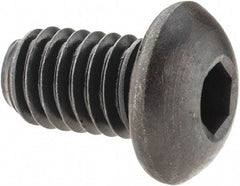 Made in USA - 3/8-16 UNC Hex Socket Drive, Button Screw - Alloy Steel, Black Oxide Finish, Fully Threaded, 5/8" Length Under Head - Makers Industrial Supply