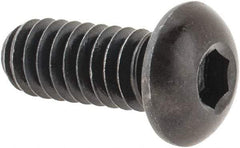 Made in USA - 1/4-20 UNC Hex Socket Drive, Button Screw - Alloy Steel, Black Oxide Finish, Fully Threaded, 5/8" Length Under Head - Makers Industrial Supply