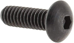 Made in USA - #8-32 UNC Hex Socket Drive, Button Screw - Alloy Steel, Black Oxide Finish, Fully Threaded, 1/2" Length Under Head - Makers Industrial Supply