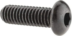 Made in USA - 5/16-18 UNC Hex Socket Drive, Button Screw - Alloy Steel, Black Oxide Finish, Fully Threaded, 1" Length Under Head - Makers Industrial Supply