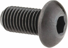 Made in USA - 5/16-24 UNF Hex Socket Drive, Button Screw - Alloy Steel, Black Oxide Finish, Fully Threaded, 5/8" Length Under Head - Makers Industrial Supply