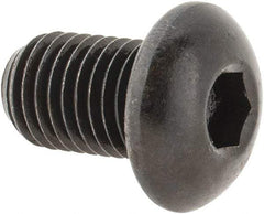 Made in USA - 5/16-24 UNF Hex Socket Drive, Button Screw - Alloy Steel, Black Oxide Finish, Fully Threaded, 1/2" Length Under Head - Makers Industrial Supply