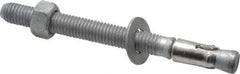 Powers Fasteners - 1/2" Diam, 1/2" Drill, 5-1/2" OAL, 3-3/8" Min Embedment Wedge Expansion Concrete Anchor - Steel, Galvanized Finish, Hex Nut Head, Hex Drive, 6-5/8" Thread Length - Makers Industrial Supply