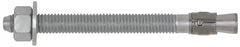 Powers Fasteners - 3/4" Diam, 3/4" Drill, 8-1/2" OAL, 1-5/8" Min Embedment Wedge Expansion Concrete Anchor - Steel, Galvanized Finish, Hex Nut Head, Hex Drive - Makers Industrial Supply