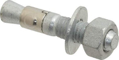 Powers Fasteners - 1/2" Diam, 1/2" Drill, 2-3/4" OAL, 3-3/8" Min Embedment Wedge Expansion Concrete Anchor - Steel, Galvanized Finish, Hex Nut Head, Hex Drive, 2" Thread Length - Makers Industrial Supply