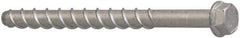 Elco - 3/8" Diam, 4" Length Under Head, Hex Drive, Concrete Screw & Masonry Fastener - Alloy Steel, StalGard Silver Finish, Includes 9/16" Drill Bit - Makers Industrial Supply