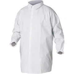 KleenGuard - Size 3XL White Lab Coat without Pockets - Microporous Film Laminate, Snap Front, Elastic Cuffs - Makers Industrial Supply