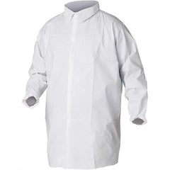 KleenGuard - Size 2XL White Lab Coat without Pockets - Microporous Film Laminate, Snap Front, Elastic Cuffs - Makers Industrial Supply