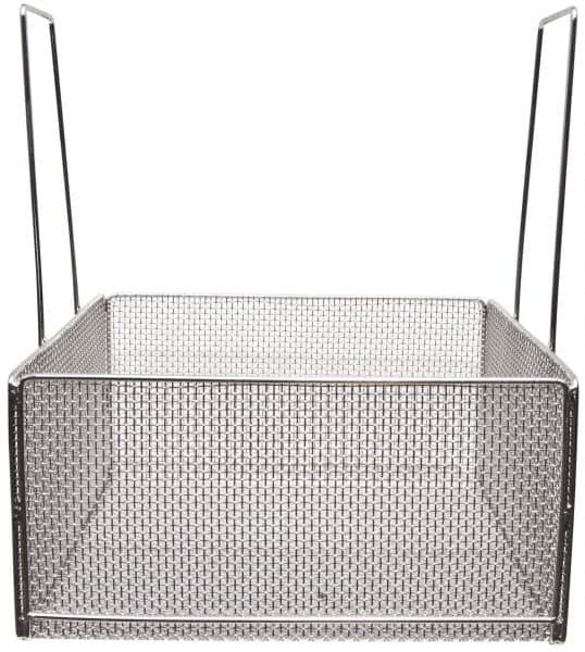 Marlin Steel Wire Products - 18" Deep, Square Stainless Steel Mesh Basket - 1/4" Perforation, 18" Wide x 9" High - Makers Industrial Supply