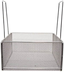 Marlin Steel Wire Products - 18" Deep, Square Stainless Steel Mesh Basket - 1/4" Perforation, 18" Wide x 9" High - Makers Industrial Supply