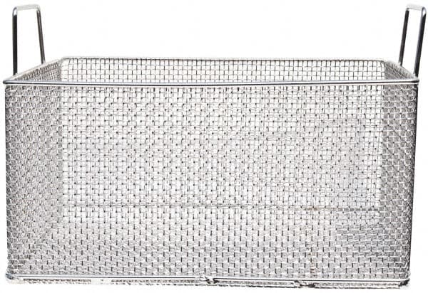 Marlin Steel Wire Products - 12" Deep, Rectangular Stainless Steel Mesh Basket - 1/4" Perforation, 18" Wide x 9" High - Makers Industrial Supply