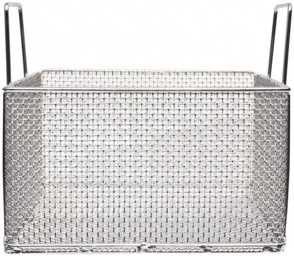 Marlin Steel Wire Products - 14" Deep, Square Stainless Steel Mesh Basket - 1/4" Perforation, 14" Wide x 8" High - Makers Industrial Supply