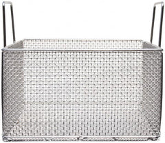Marlin Steel Wire Products - 14" Deep, Square Stainless Steel Mesh Basket - 1/4" Perforation, 14" Wide x 8" High - Makers Industrial Supply