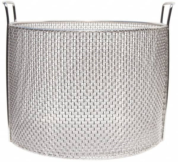 Marlin Steel Wire Products - Round Stainless Steel Mesh Basket - 1/4" Perforation, 14" Wide x 10" High - Makers Industrial Supply