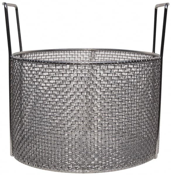 Marlin Steel Wire Products - Round Stainless Steel Mesh Basket - 1/4" Perforation, 12" Wide x 8" High - Makers Industrial Supply