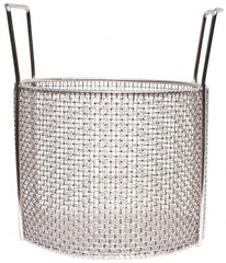 Marlin Steel Wire Products - Round Stainless Steel Mesh Basket - 1/4" Perforation, 10" Wide x 8" High - Makers Industrial Supply