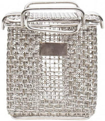 Marlin Steel Wire Products - 3-1/4" Deep, Rectangular Stainless Steel Mesh Basket - 5/32" Perforation, 3-3/8" Wide x 4" High - Makers Industrial Supply