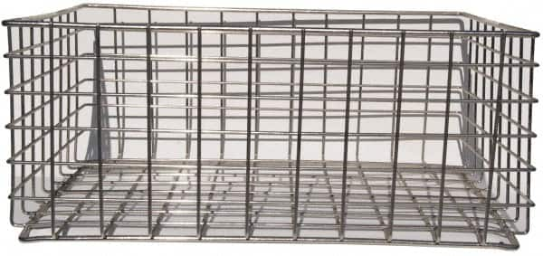 Marlin Steel Wire Products - 21" Deep, Rectangular Steel Wire Basket - 2-3/8" Perforation, 26-1/2" Wide x 11-1/8" High - Makers Industrial Supply