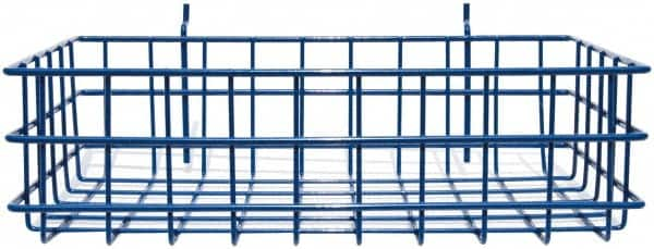 Marlin Steel Wire Products - 8" Deep, Rectangular Steel Peg Board/Slatwall Basket - 1-3/8" Perforation, 14" Wide x 4" High - Makers Industrial Supply