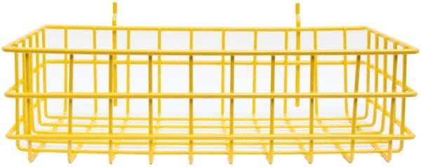 Marlin Steel Wire Products - 8" Deep, Rectangular Steel Peg Board/Slatwall Basket - 1-3/8" Perforation, 14" Wide x 4" High - Makers Industrial Supply