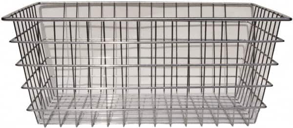 Marlin Steel Wire Products - 16" Deep, Rectangular Steel Wire Basket - 1-3/8" Perforation, 24" Wide x 10" High - Makers Industrial Supply