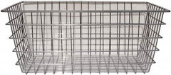 Marlin Steel Wire Products - 16" Deep, Rectangular Steel Wire Basket - 1-3/8" Perforation, 24" Wide x 10" High - Makers Industrial Supply