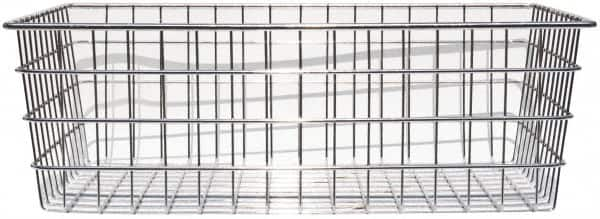 Marlin Steel Wire Products - 14" Deep, Rectangular Steel Wire Basket - 1-3/8" Perforation, 20" Wide x 6" High - Makers Industrial Supply