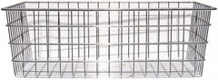 Marlin Steel Wire Products - 14" Deep, Rectangular Steel Wire Basket - 1-3/8" Perforation, 20" Wide x 6" High - Makers Industrial Supply