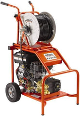 Ridgid - Gas Jet Battery Drain Cleaning Machine - For 2" to 10" Pipe, 3/8" x 300' Cable - Makers Industrial Supply