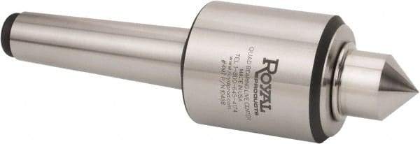 Royal Products - MT5 Morse Taper, 2.45" Head Diam Live Center - 5,000 Max RPM, 2.78" Head Length, 1-1/4" Point Diam, 1.47" Point Len, 2,240 Lb Max Workpc, Male Point - Makers Industrial Supply