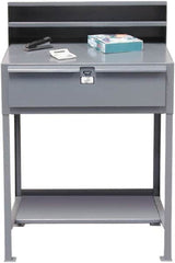 Strong Hold - 1 Drawer Shipping & Receiving Shop Desk - 36 Inch Wide x 28 Inch Deep x 54 Inch High, Dark Gray - Makers Industrial Supply