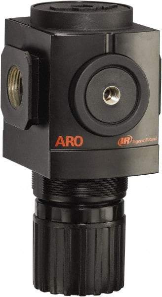 ARO/Ingersoll-Rand - 3/4 NPT Port, 290 CFM, Aluminum Heavy-Duty Regulator - 0 to 140 psi Range, 250 Max psi Supply Pressure, 1/8" Gauge Port Thread, 4.091" Wide x 7.223" High - Makers Industrial Supply