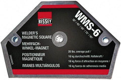 Bessey - 4" Wide x 9/16" Deep x 2-1/2" High Magnetic Welding & Fabrication Square - 35 Lb Average Pull Force - Makers Industrial Supply