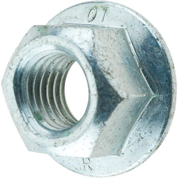 Value Collection - M10x1.50, 21mm Flange Diam, 11.5mm High, 15mm Across Flats, Flange Nut - Zinc Finish - Makers Industrial Supply