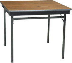 Barricks - 36" Long x 36" Wide x 30" High, Folding Table - Walnut & Black - Makers Industrial Supply