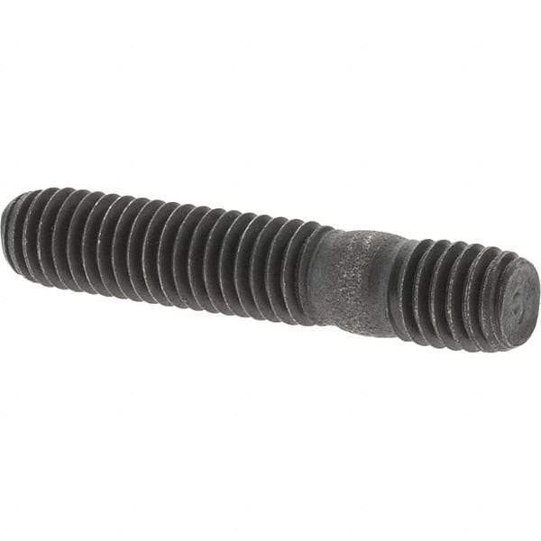 Value Collection - M6x1.0 31mm OAL Equal Double Threaded Stud - Carbon Steel, Uncoated, 14mm Equal Thread Length, Metric - Makers Industrial Supply