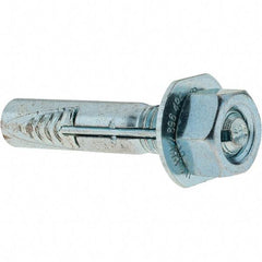 Value Collection - 3/8" Diam, 3/8" Drill, 2" OAL, Wedge Expansion Concrete Anchor - Steel, Zinc-Plated Finish, Hex Nut Head, Hex Drive, 3/4" Thread Length - Makers Industrial Supply