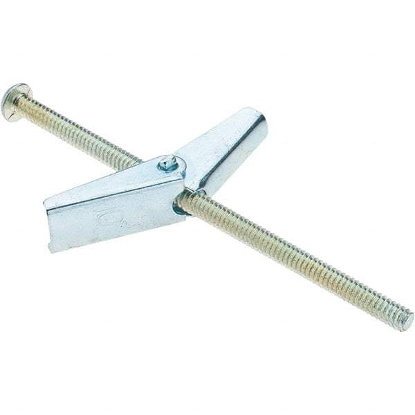 Value Collection - 3/16" Diam, 4" Long, Toggle Bolt Drywall & Hollow Wall Anchor - Steel, Use with Concrete/Masonry, Hollow Tile, Plaster & Wallboard - Makers Industrial Supply