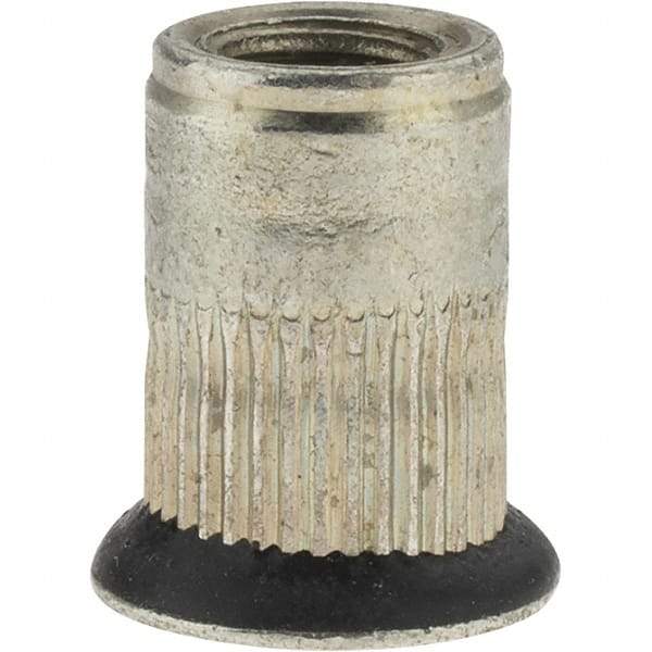 Value Collection - 1/4-28, 0.39 Insert Diam, 0.71" OAL, Sealed Head Open End Threaded Insert - 0.3906" Hole Diam, 1/2" Head Diam, Steel - Makers Industrial Supply