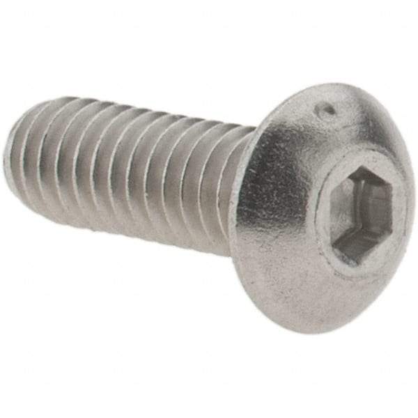 Value Collection - #8-32 UNC Hex Socket Drive, Button Screw - Grade 316 Stainless Steel, Uncoated, 1/2" Length Under Head - Makers Industrial Supply