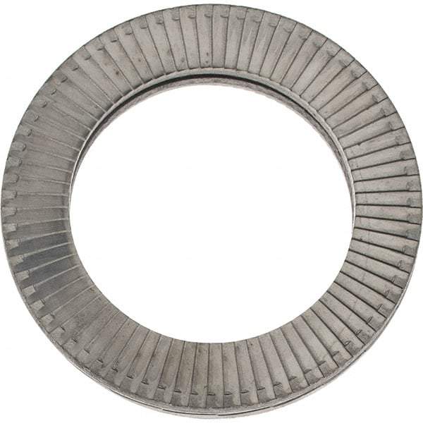 Made in USA - 1.1496" OD, Uncoated, Stainless Steel Wedge Lock Washer - Grade 316L, 0.7598 to 0.7756" ID - Makers Industrial Supply