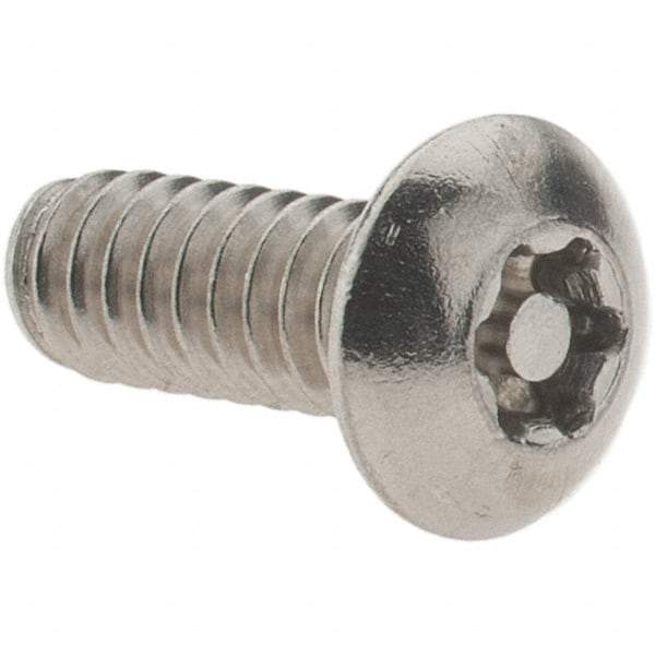 Value Collection - #10-24 UNC Pin In Torx Drive, Button Screw - Grade 18-8 Stainless Steel, Uncoated, 1/2" Length Under Head - Makers Industrial Supply