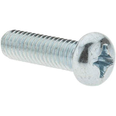 Value Collection - M6x1.00, 20mm Length Under Head Phillips Drive Machine Screw - Pan Head, Grade 4.8 Steel, Zinc-Plated Finish, Without Washer - Makers Industrial Supply