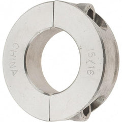 Value Collection - 15/16" Bore, Stainless Steel, Two Piece Two Piece Split Shaft Collar - 1-3/4" Outside Diam, 1/2" Wide - Makers Industrial Supply