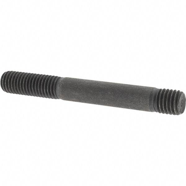 Value Collection - M10x1.50 82mm OAL Unequal Double Threaded Stud - Carbon Steel, Uncoated, 26mm Long Thread Length, 12mm Short Thread Length, Metric - Makers Industrial Supply