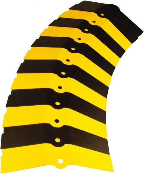 UltraTech - 1 Channel, 3 Ft Long, 1-1/2" Max Compatible Cable Diam, Yellow/Black ABS On Floor Cable Cover - 13-5/8" Overall Width x 2-1/8" Overall Height, 3" Channel Width x 1-1/2" Channel Height - Makers Industrial Supply