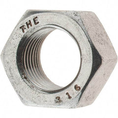 Value Collection - 1/2-20 UNF Stainless Steel Right Hand Hex Nut - 3/4" Across Flats, 7/16" High, Uncoated - Makers Industrial Supply